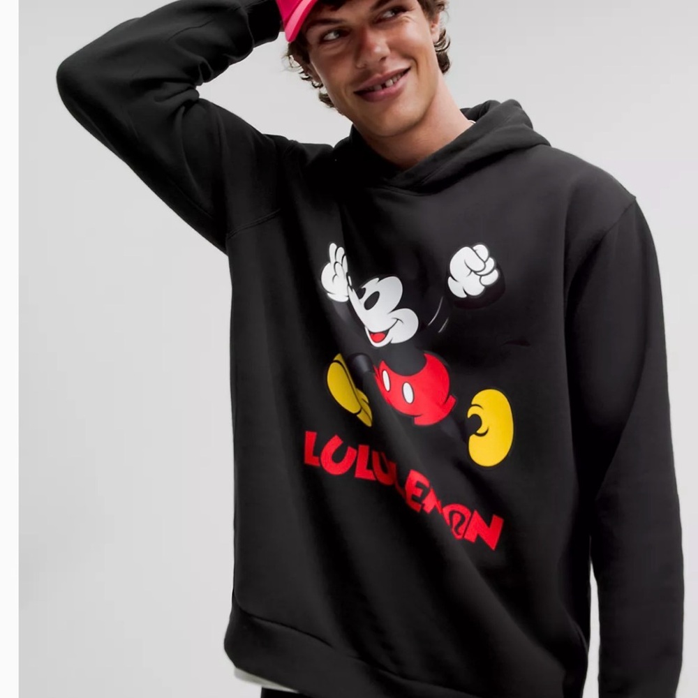 Lululemon Disney Men/women Black Hoodie with Cartoon Graphic